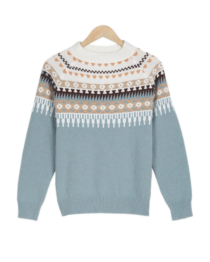 Warme Gebreide Wintertrui Boho Chic Stijl