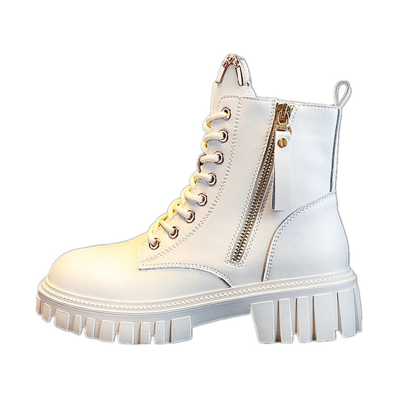 Dames Boots met Veters en Rits Modern Trendy Design