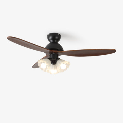Plafondventilator met Verlichting – Scandinavische Ventilator met Lamp – Houten Bladen en LED-Verlichting