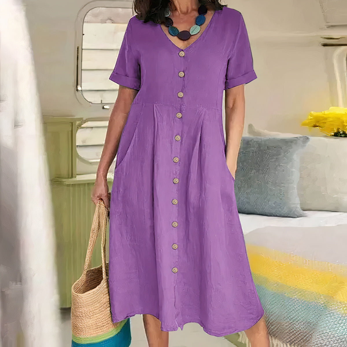 Luchtige Zomerjurk voor Dames – Comfortabele Losse Jurk