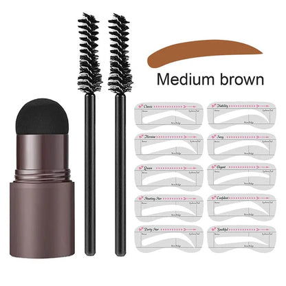 Wenkbrauw Stempel Styling Set voor Perfecte Brows met Sjablonen Poeder Natuurlijke Look Dagelijks Gebruik