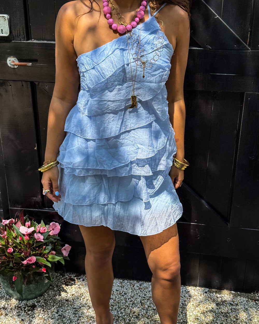 Zomerjurk Dames Asymmetrisch Ruches Korte Jurk Casual