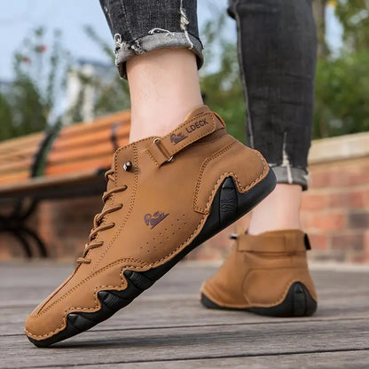 Waterdichte Heren Laarsschoenen met Hoge Schacht en Elastische Sluiting Kunstleer Robuust Straatmode