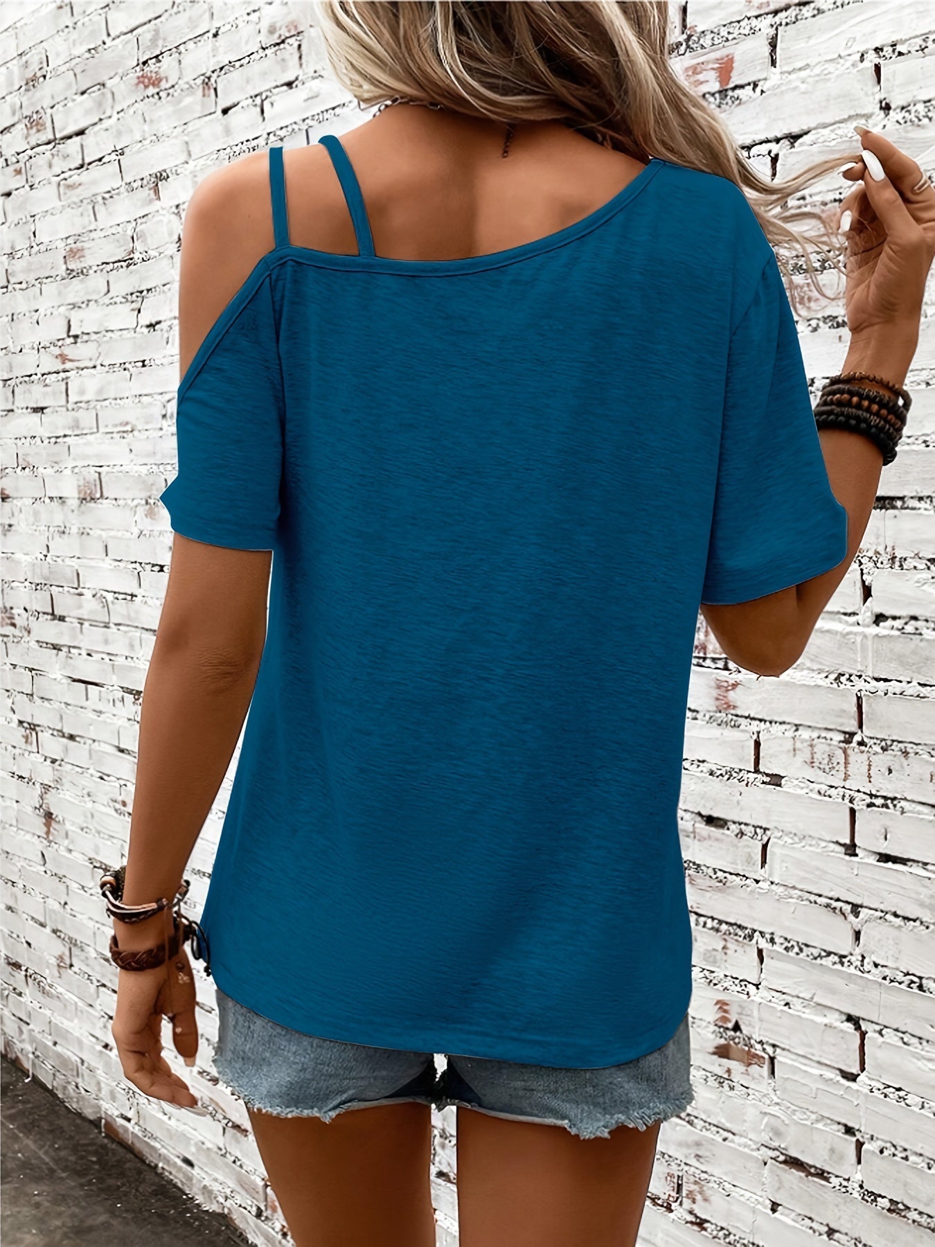 Vrouwelijk T-shirt Off Shoulder Zomerse Look