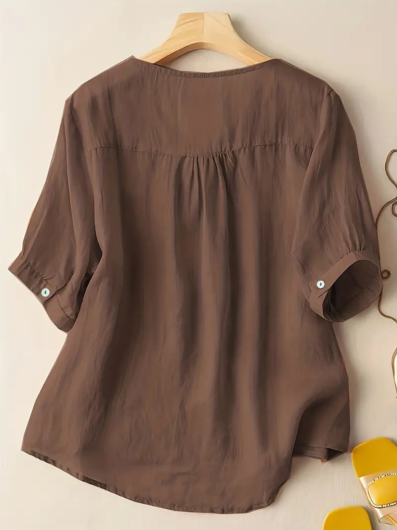Zomerblouse Vrouw Zonnestraal Licht Katoen