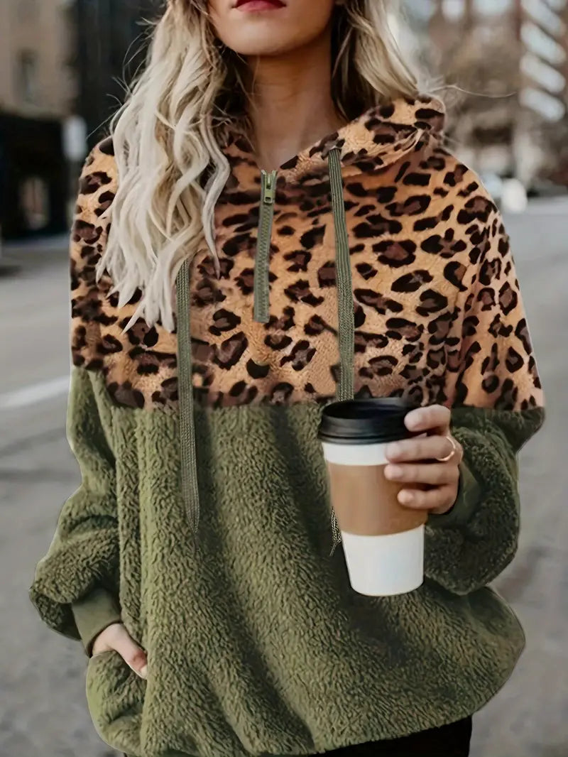 Luipaard Sweater Color Block Geprint - StudioMarella