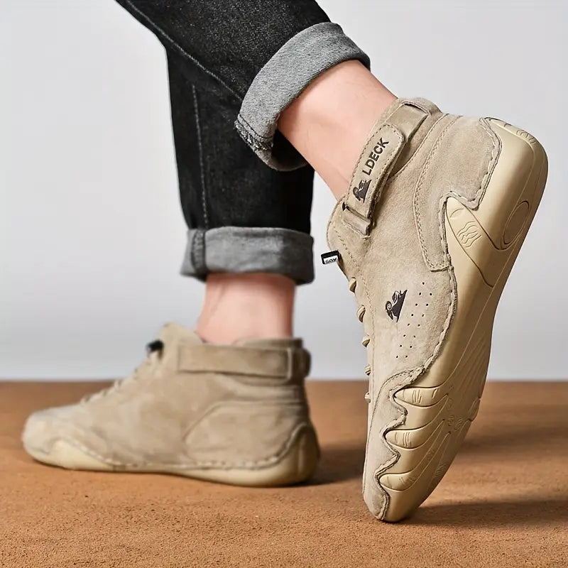 Waterdichte Heren Laarsschoenen met Hoge Schacht en Elastische Sluiting Kunstleer Robuust Straatmode