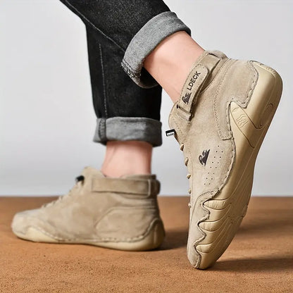 Waterdichte Heren Laarsschoenen met Hoge Schacht en Elastische Sluiting Kunstleer Robuust Straatmode