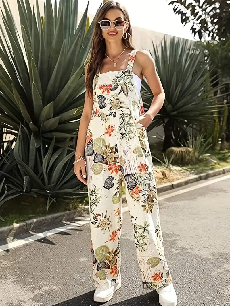 Vrouwen Jumpsuit Zomerse Bloemen Jurk Comfortabele Stof