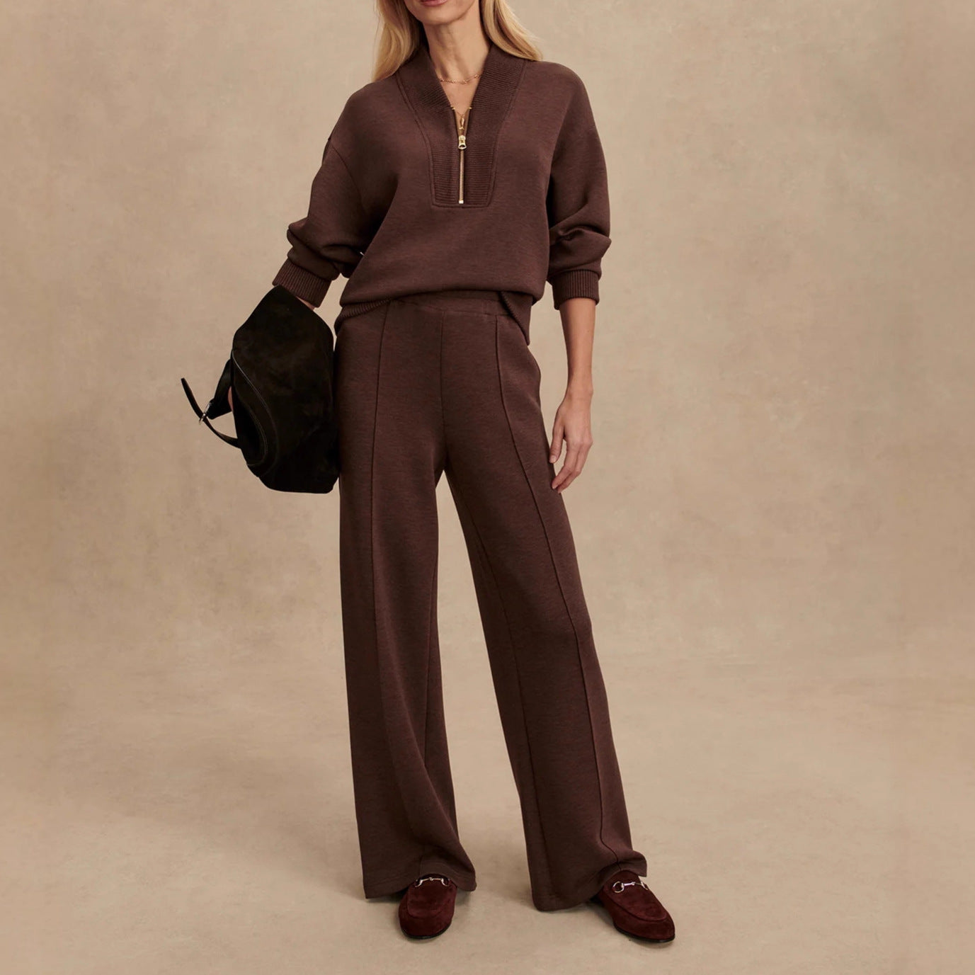 Dames Gebreide Set: Trui en Broek Warm Comfortabel