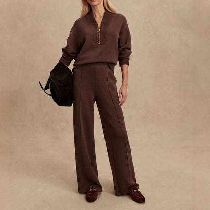 Dames Gebreide Set: Trui en Broek Warm Comfortabel