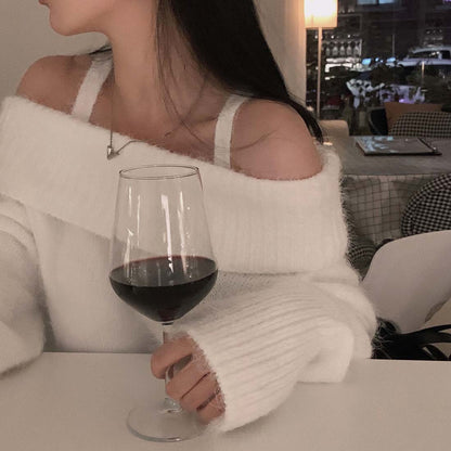 Dames Trui Off-shoulder Gebreid Stijlvol