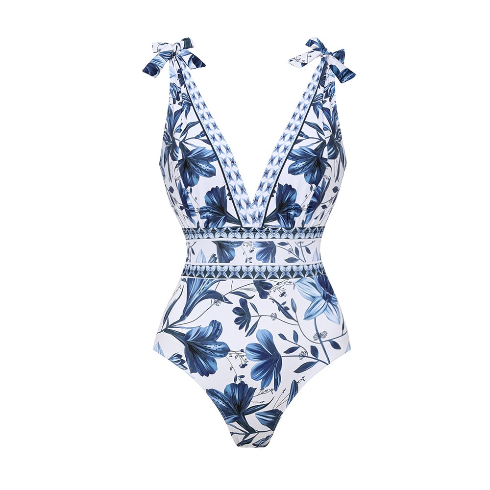 Vrouwelijk Badpak met Rok en Sarong Set