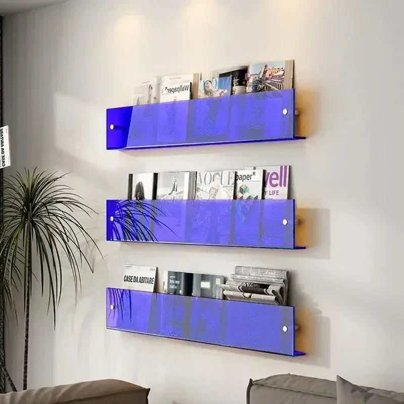Wandplank PVC Zwevend Tijdschriftenrek 40cm 50cm 80cm Boeken Woonkamer Modern