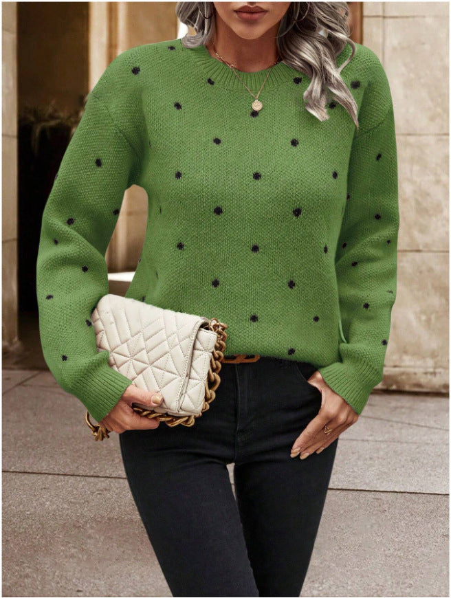 Dames Trui met Polkadots Gebreid Stijlvol Design