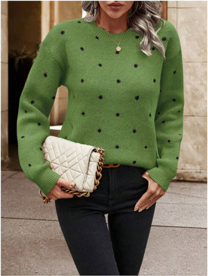 Dames Trui met Polkadots Gebreid Stijlvol Design