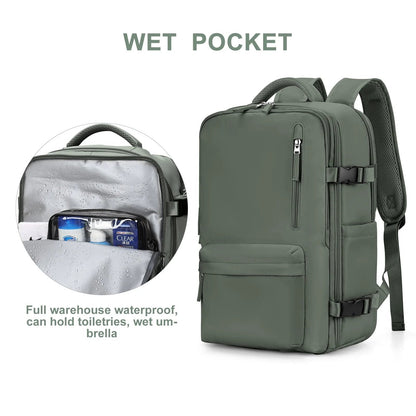 Grote Dames Reistas Waterdichte Wandelrugzak 35L Multifunctioneel met USB Poort