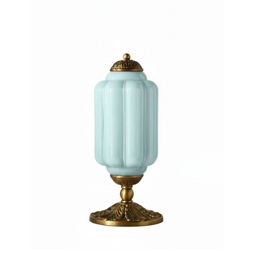 Glazen Tafellamp met Scallop Design Vintage Stijl Slaapkamer Woonkamer Accentverlichting Zwart Messing Matglas