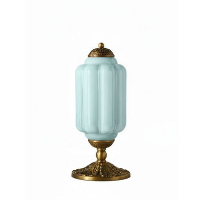 Glazen Tafellamp met Scallop Design Vintage Stijl Slaapkamer Woonkamer Accentverlichting Zwart Messing Matglas