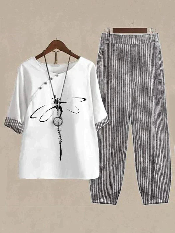 Vrouwelijke Kledingset Tweedelig Casual Stijl