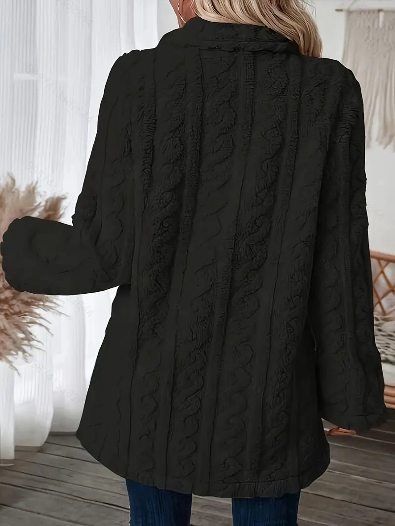 Lange Jas met Kraag en Mouwen Casual Stijl