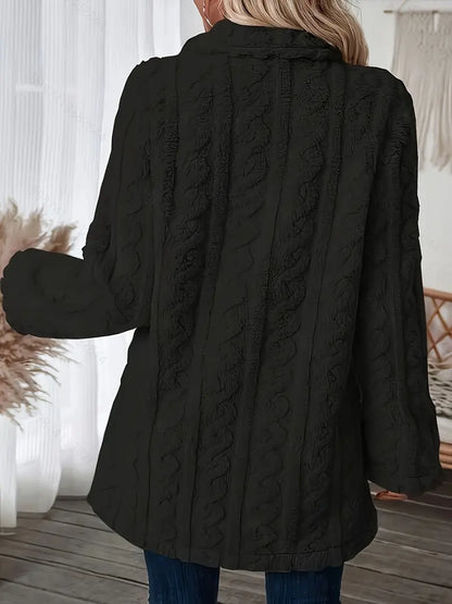 Lange Jas met Kraag en Mouwen Casual Stijl