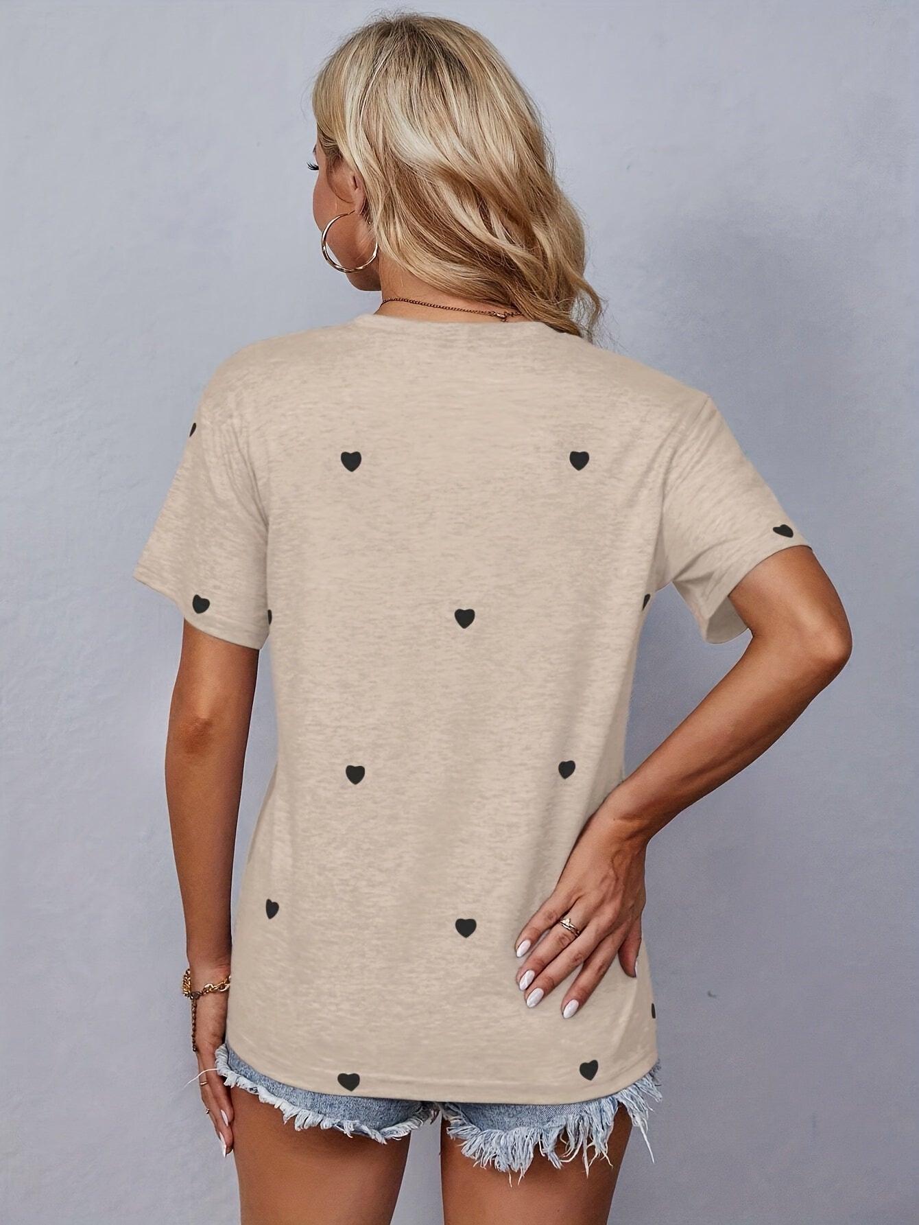 Hartprint T-Shirt voor Vrouwen