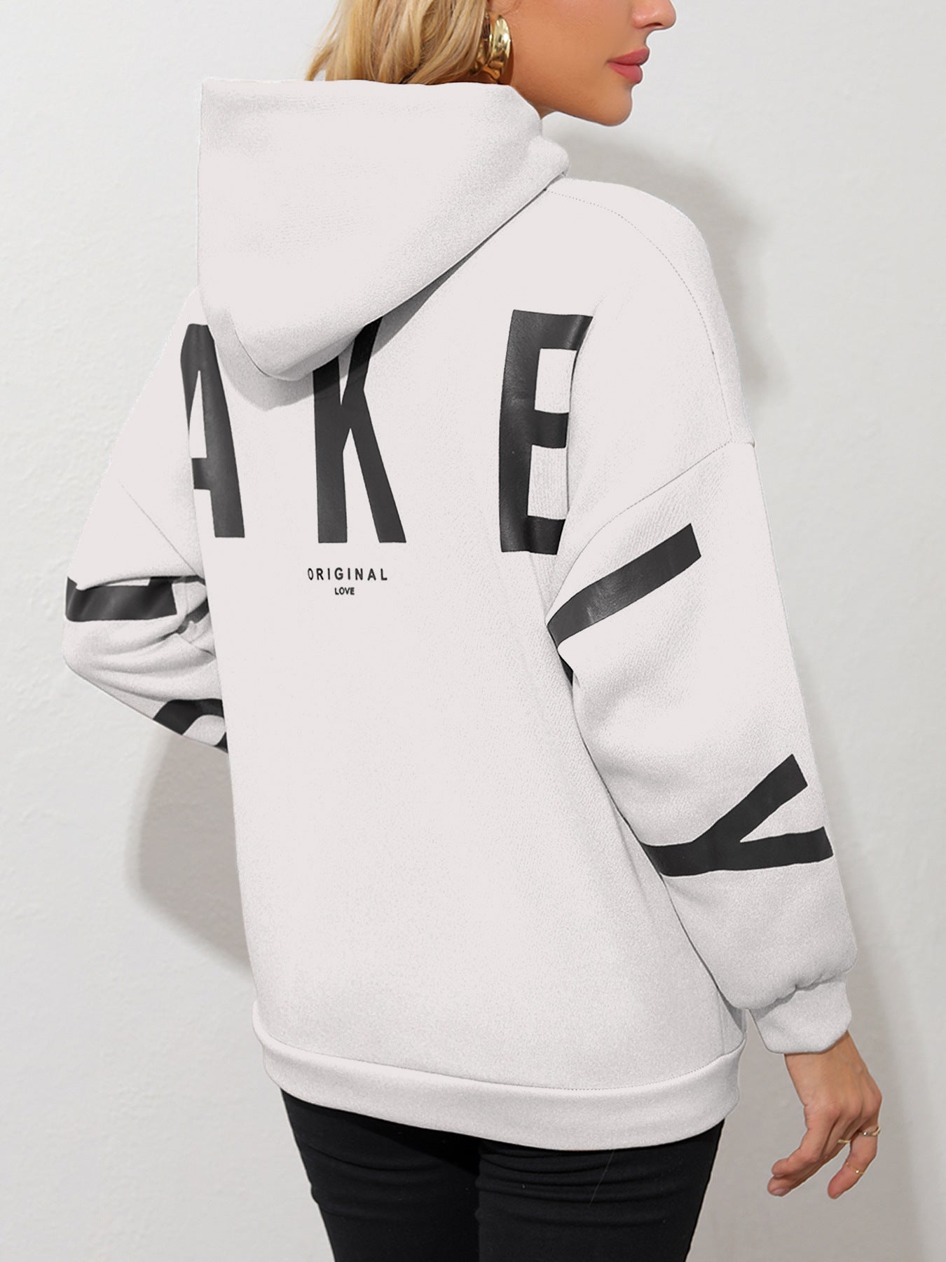 Dames Fleece Hoodie Met Leuke Tekst Print