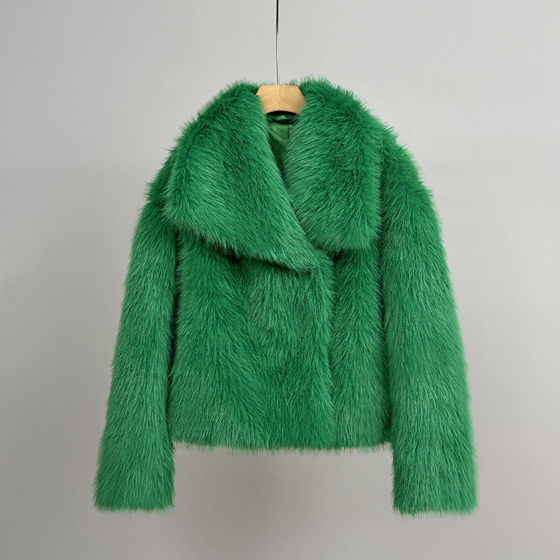 Dames Faux Fur Jas Kort Zacht Oversized