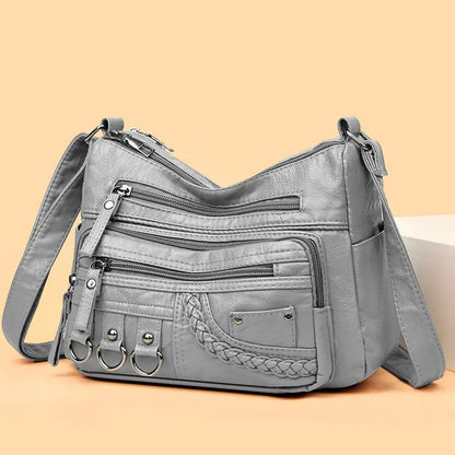 Vintage Handtas Vegan Leer Elegante Schoudertas Dames Retro Stijl Dagelijkse Tas Mode Accessoire Vrouwen