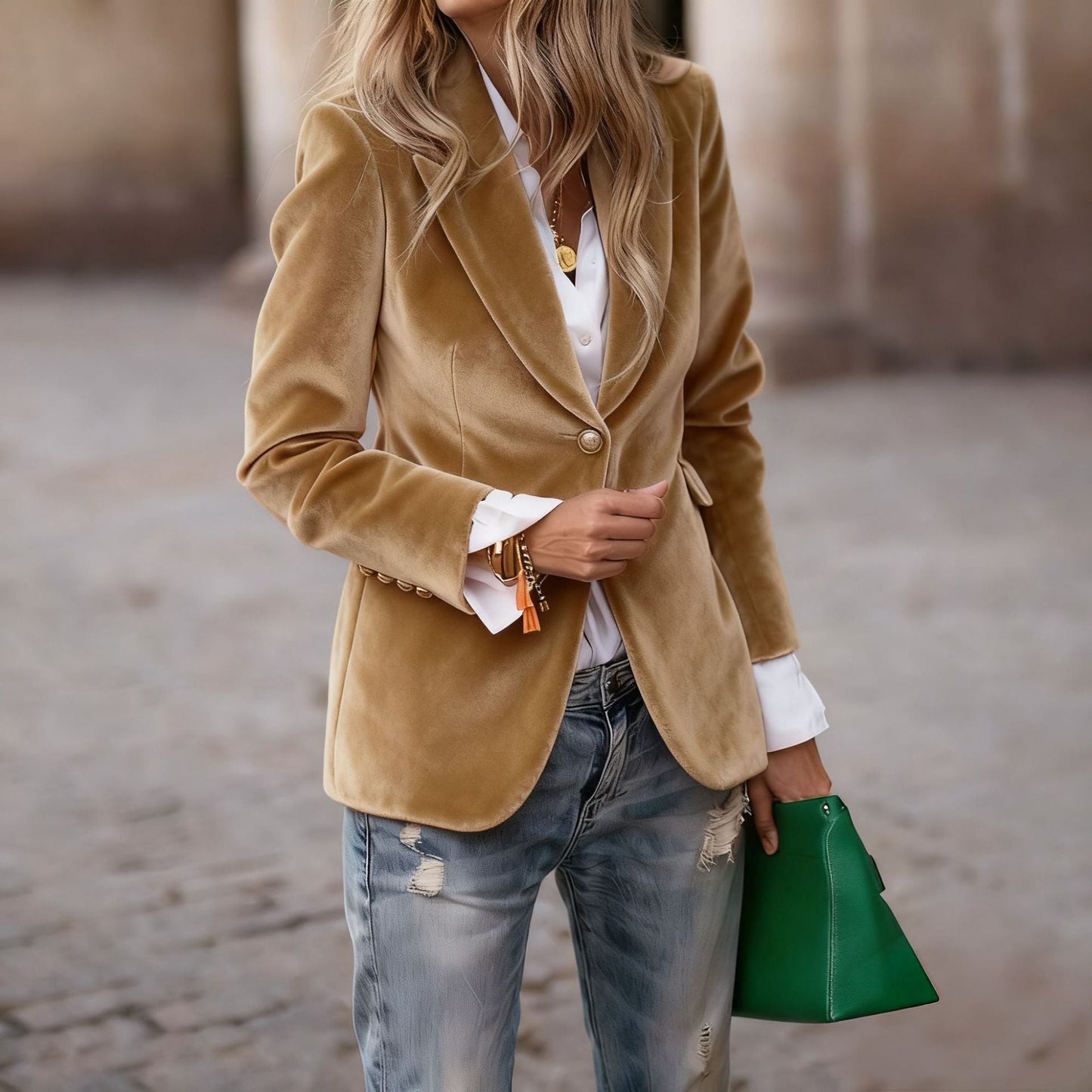 Dames Blazer Fluwelen Stijlvol en Trendy