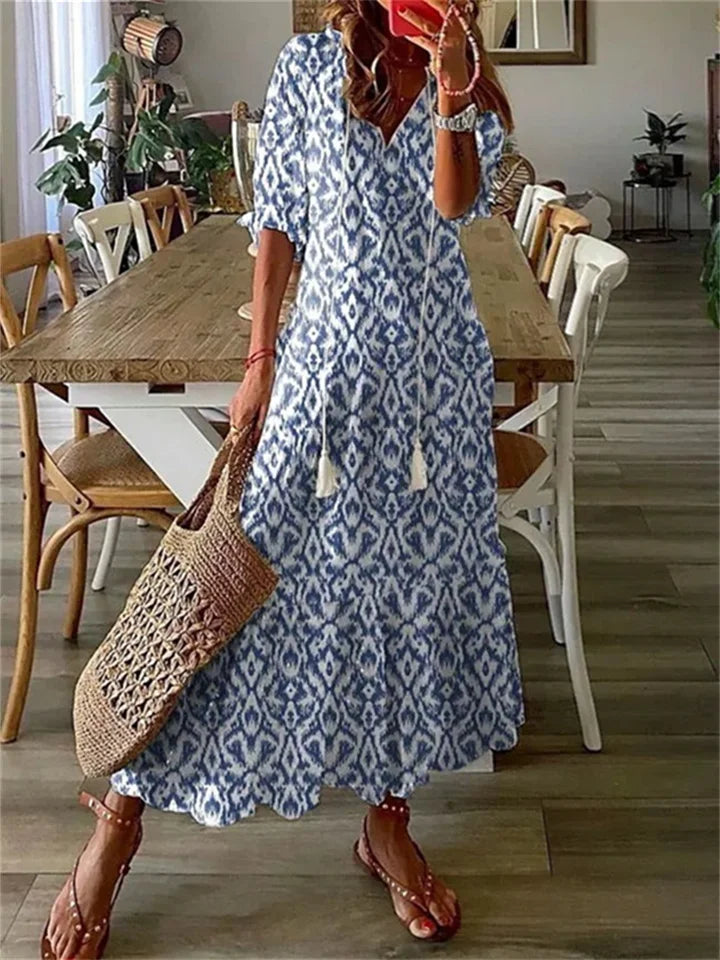 Vrouwelijke Maxi Zomerjurk Boho Stijl Losse Vorm
