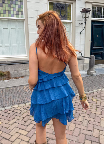 Zomerjurk Dames Asymmetrisch Ruches Korte Jurk Casual