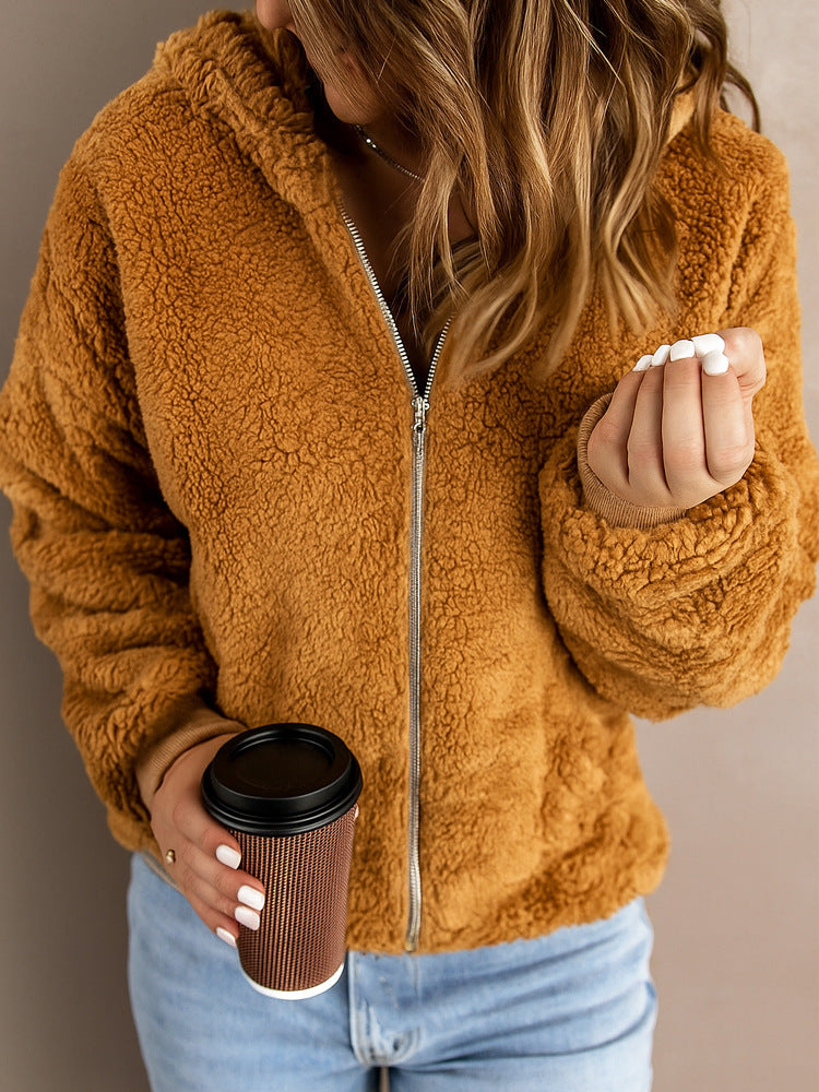 Bruine Teddy Jas Dames Zacht en Stijlvol