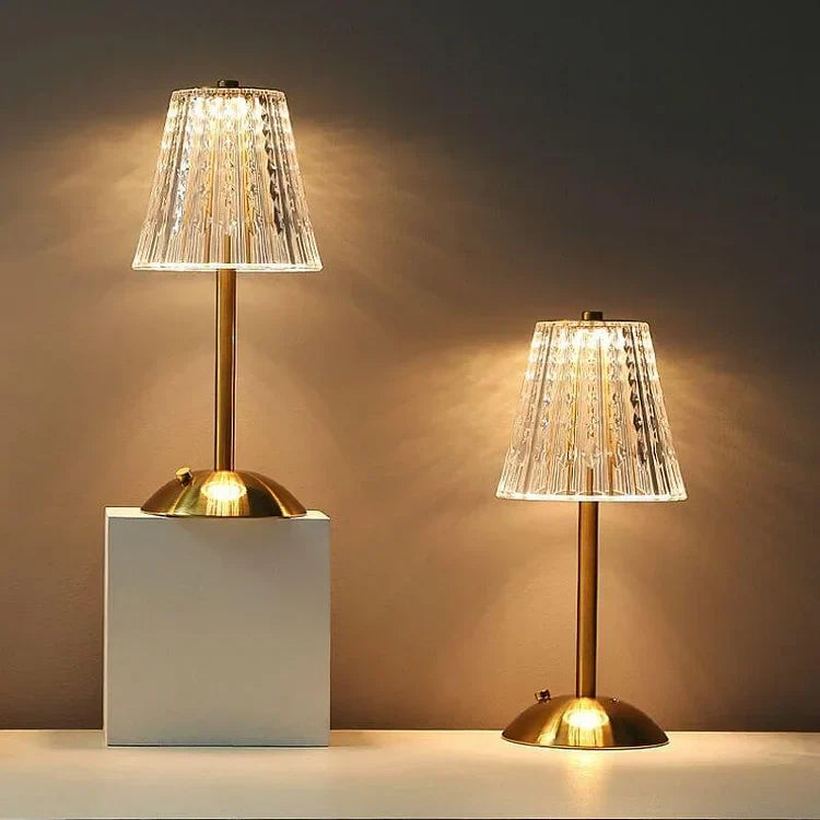 Tafellamp Touch Dimbaar LED Kristal Goud Aluminium Acryl Slaapkamer Woonkamer
