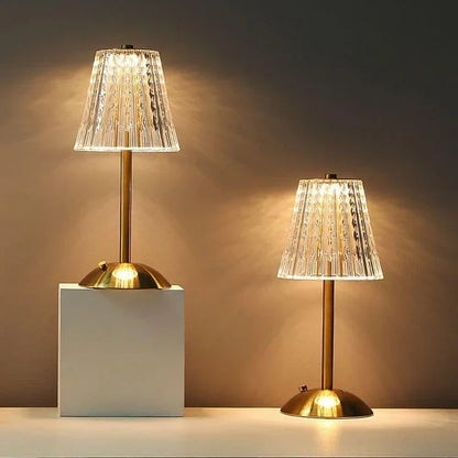 Tafellamp Touch Dimbaar LED Kristal Goud Aluminium Acryl Slaapkamer Woonkamer