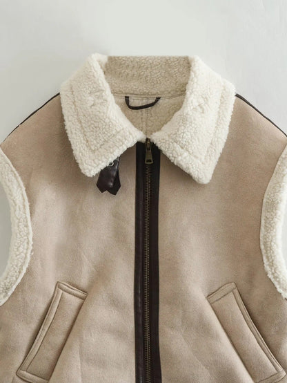 Dames Teddyjas Zacht met Aviator Stijl