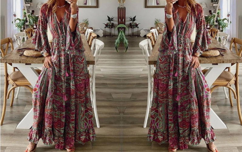 Elegante Avondjurk Rebecca Lange Mouw
