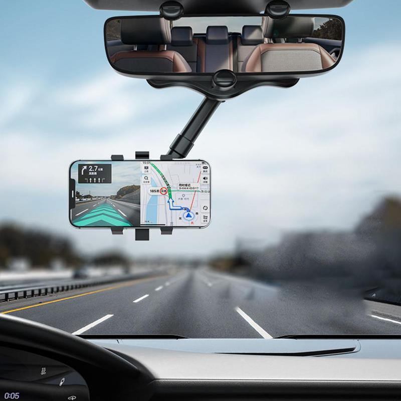 Universele Telefoonhouder voor Achteruitkijkspiegel - 360° Draaibaar - Handsfree Navigatie - Auto Accessoire