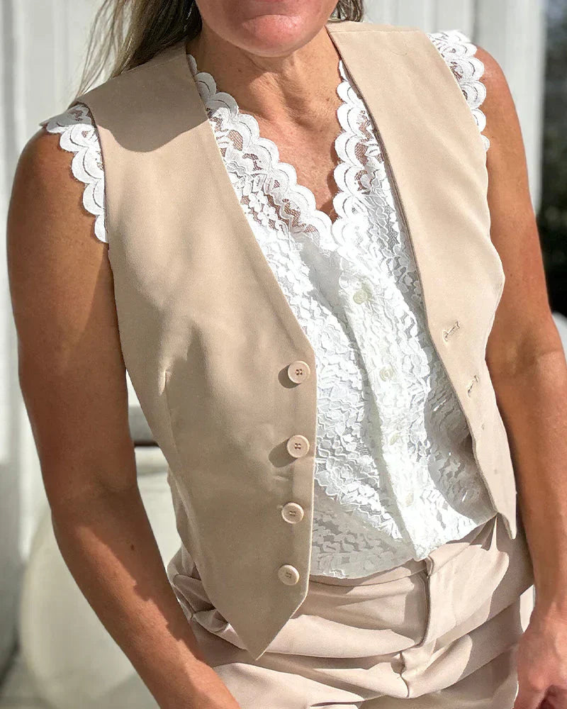 Vrouwelijke Zomerjurk Kanten Top Elegante Jurk