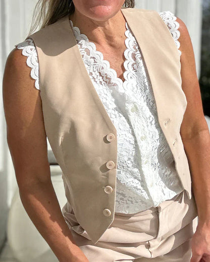 Vrouwelijke Zomerjurk Kanten Top Elegante Jurk