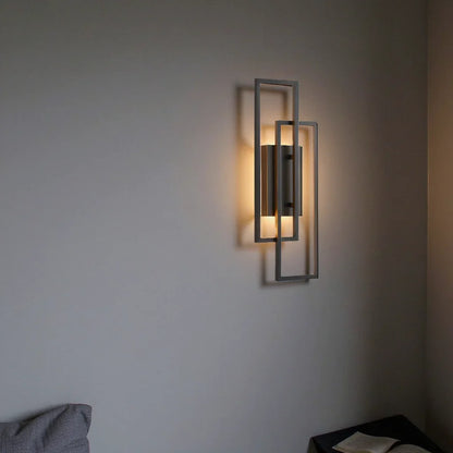 Wandlamp LED Rechthoekig Geometrisch Aluminium Zwart Warm Wit 3000K Hal Slaapkamer Modern