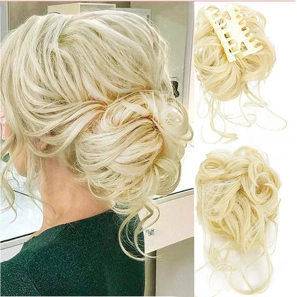 Haarknot met Krullen – Synthetisch Haar – Clip-On Knot – Volumineus – Verschillende Kleuren