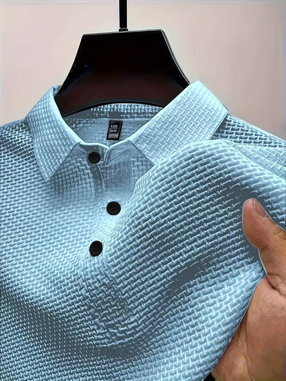 Zomer Shirt Korte Mouw Sportief Jacquard Man