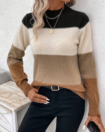 Dames Trui Colorblock Warm en Stijlvol