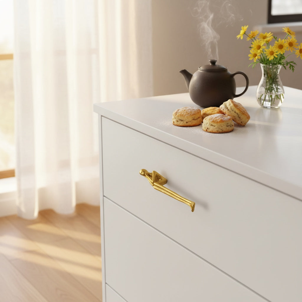 Minimalistische Kastgreep - Messing Zilver Roze - Scandinavisch Design Meubels