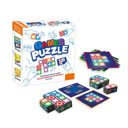 Houten Kleurenpuzzel voor Kinderen – Educatief Hersenspel met 20 Blokken en 60 Kaarten – Ontwikkel Hand-Oog Coördinatie, Logisch Denken en Patroonherkenning