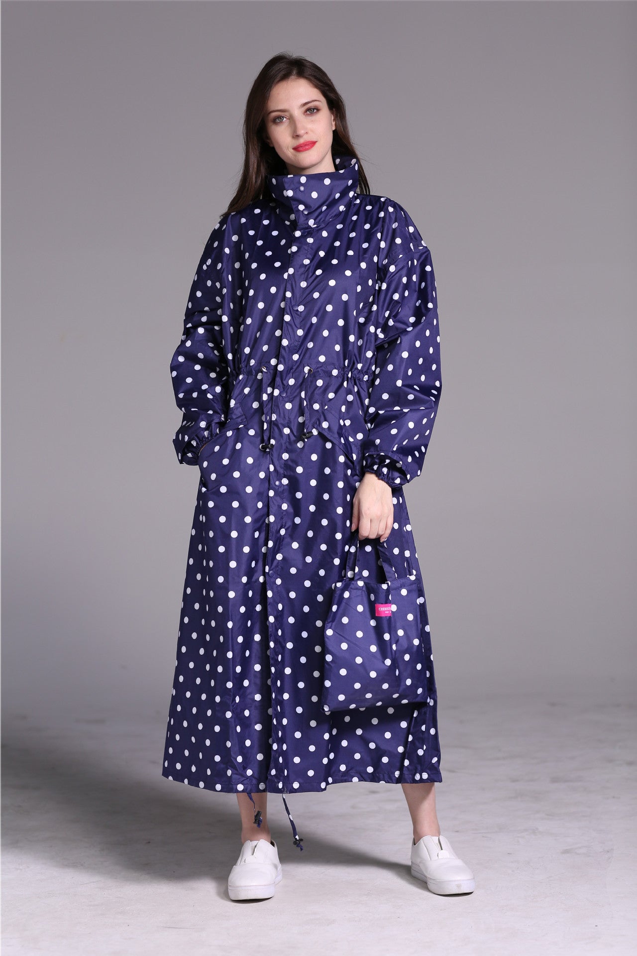 Dames Regenjas Lange Lichtgewicht Met Leuke Print