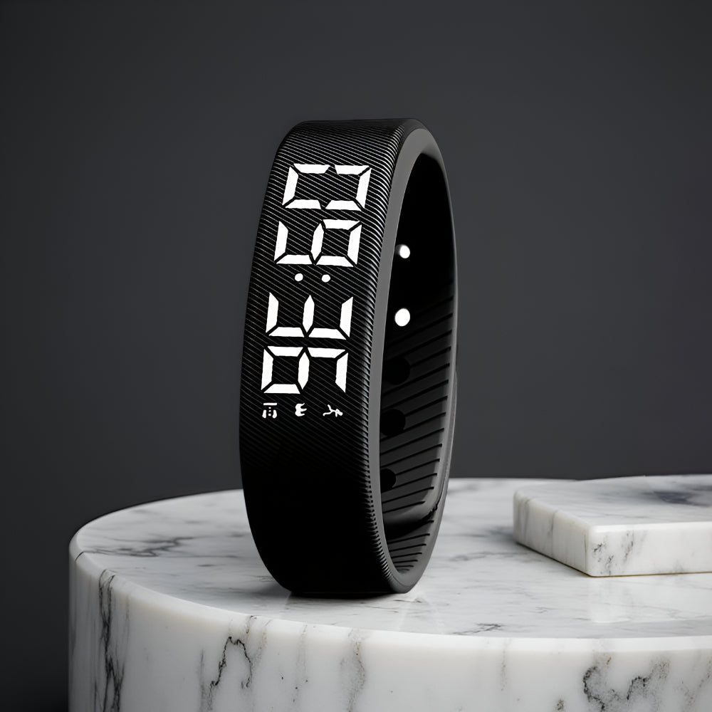 Digitaal LED Sporthorloge met Siliconen Band Waterdicht Licht Dames Heren Unisex Training Fitness Dagelijks Gebruik USB Oplaadbaar