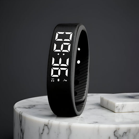 Digitaal LED Sporthorloge met Siliconen Band Waterdicht Licht Dames Heren Unisex Training Fitness Dagelijks Gebruik USB Oplaadbaar